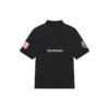 Balenciaga x NASA Crossover FW21 – enfärgad pikétröja i bomull med rymdtryck för män, svart 662493TKVG11070