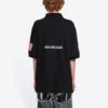 Balenciaga x NASA Crossover FW21 – enfärgad pikétröja i bomull med rymdtryck för män, svart 662493TKVG11070