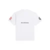 Balenciaga x NASA Crossover FW21 för män, lös passform, rund hals, korta ärmar, vit 651795TKVD79040