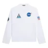 Balenciaga x NASA Crossover Space Printing – långärmad tröja med rund hals för män, vit, 662496TKVD79040
