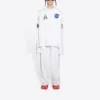 Balenciaga x NASA Crossover Space Printing – långärmad tröja med rund hals för män, vit, 662496TKVD79040