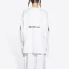 Balenciaga x NASA Crossover Space Printing – långärmad tröja med rund hals för män, vit, 662496TKVD79040