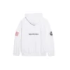 Balenciaga x NASA FW21 Crossover Logo bomullströja med huva, lös passform och långa ärmar för män, vit 651799TKVD89040