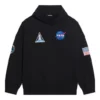 Balenciaga x NASA FW21 Crossover Logo Cotton Classic för män, huvtröja, lös passform, långa ärmar, svart 651799TKVD81070