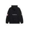 Balenciaga x NASA FW21 Crossover Logo Cotton Classic för män, huvtröja, lös passform, långa ärmar, svart 651799TKVD81070