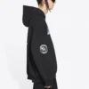 Balenciaga x NASA FW21 Crossover Logo Cotton Classic för män, huvtröja, lös passform, långa ärmar, svart 651799TKVD81070