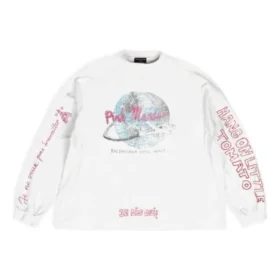 Balenciaga x Pink Martini långärmad T-shirt i oversize-modell ”Ecru” 699191TMVN99800
