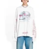 Balenciaga x Pink Martini långärmad T-shirt i oversize-modell ”Ecru” 699191TMVN99800