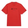 Balenciaga x PlayStation samarbetskollektion FW21 PS5 med alfabetiskt geometriskt mönster, kortärmad unisex-tröja, röd 651795TKVF36552