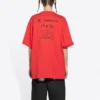 Balenciaga x PlayStation samarbetskollektion FW21 PS5 med alfabetiskt geometriskt mönster, kortärmad unisex-tröja, röd 651795TKVF36552