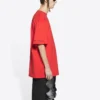 Balenciaga x PlayStation samarbetskollektion FW21 PS5 med alfabetiskt geometriskt mönster, kortärmad unisex-tröja, röd 651795TKVF36552