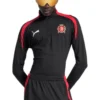 Balenciaga x Puma T-shirt med halv dragkedja ”Black Red” 846996TTVB11076