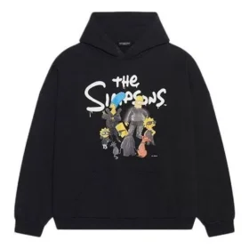 Balenciaga x THE SIMPSONS bomullströja med huva, vid passform ”Black” 674986TLVG81000 Balenciaga x THE SIMPSONS bomullströja med huva, vid passform ”Black” 674986TLVG81000