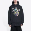 Balenciaga x THE SIMPSONS bomullströja med huva, vid passform ”Black” 674986TLVG81000