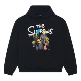 Balenciaga x THE SIMPSONS bomullströja med huva, vid passform ”Black” 675003TLVG81000