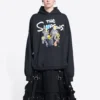 Balenciaga x THE SIMPSONS bomullströja med huva, vid passform ”Black” 675003TLVG81000