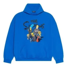 Balenciaga x THE SIMPSONS bomullströja med huva, vid passform ”Blue” 674986TLVG84210 Balenciaga x THE SIMPSONS bomullströja med huva, vid passform ”Blue” 674986TLVG84210