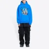 Balenciaga x THE SIMPSONS bomullströja med huva, vid passform ”Blue” 674986TLVG84210
