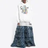 Balenciaga x THE SIMPSONS bomullströja med huva, vid passform ”White” 675003TLVG89016