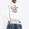 Balenciaga x THE SIMPSONS bomullströja med huva, vid passform ”White” 675003TLVG89016