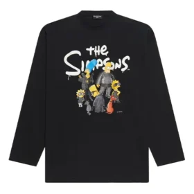 Balenciaga x THE SIMPSONS långärmad T-shirt i stor storlek ”Black” 681046TLVG70100