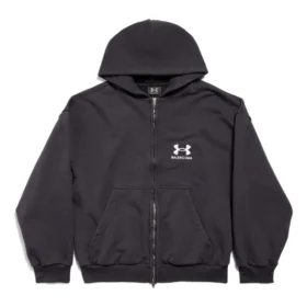Balenciaga x Under Armour Zip-Up Luvtröja ”Black White” 803264TRVB89034