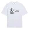 Balenciaga x WFP 1:a generationens crossover-tröja med tryckt logotyp, rund hals och korta ärmar för män, grå 612966THV841167