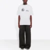 Balenciaga x WFP 1:a generationens crossover-tröja med tryckt logotyp, rund hals och korta ärmar för män, grå 612966THV841167
