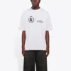 Balenciaga x WFP 1:a generationens crossover-tröja med tryckt logotyp, rund hals och korta ärmar för män, grå 612966THV841167