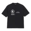 Balenciaga x WFP 1:a generationens crossover-tröja med tryckt logotyp, rund hals och korta ärmar för män, svart 612966THV841000