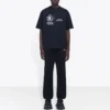 Balenciaga x WFP 1:a generationens crossover-tröja med tryckt logotyp, rund hals och korta ärmar för män, svart 612966THV841000