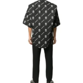 Balenciaga x WFP kortärmad skjorta med fyrkantig rygg ”Black White” 602026TIL251070