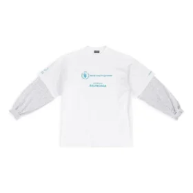 Balenciaga x WFP T-shirt med dubbla ärmar ”White” 698089TMVL29086