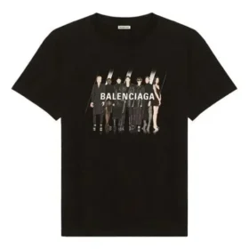Bandporträtttryck, logotyp, retro, lös passform, kortärmad, unisex, svart 612966TIVA11000