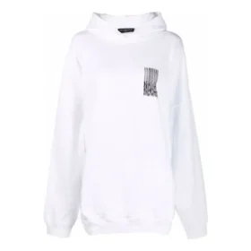 Barcode-luvtröja i bomull ”White” 651799TKVE69040