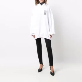 Barcode-luvtröja i bomull ”White” 651799TKVE69040