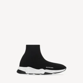 Barn – Speed-Sneakers i återvunnen stickad tröja i svart/vitt