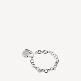 Bb-armband med hänglås i silver/antik silver