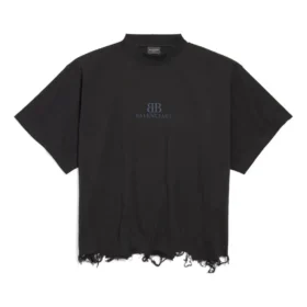 BB Classic Balenciaga kort T-shirt i oversized-modell ”Svart” 783399TQVS81083