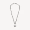 Bb-hänglåshalsband i silver/antik silver