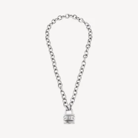 Bb-hänglåshalsband i silver/antik silver