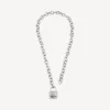 Bb-hänglåshalsband i silver/antik silver