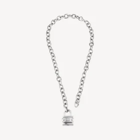 Bb-hänglåshalsband i silver/antik silver