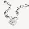 Bb-hänglåshalsband i silver/antik silver