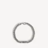 BB Icon-armband för herr i tunt gourmette-band i antiksilver