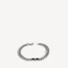 BB Icon-armband för herr i tunt gourmette-band i antiksilver
