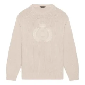 BB Laurel Crown Logo stickad tröja med rund hals ”Beige” 664369T32119028