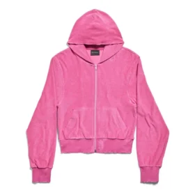 BB Motel zip-up-luvtröja, figursydd ”Dark Pink” 791755TQVU85803
