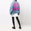 BB-sprayad Denim-jackor i stor storlek ”Electric Blue Fuchsia” 678354TCW030406