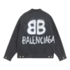 BB Sprayed Denim Jackor Large Fit ”Dark Grey White” 678354TIWA21440